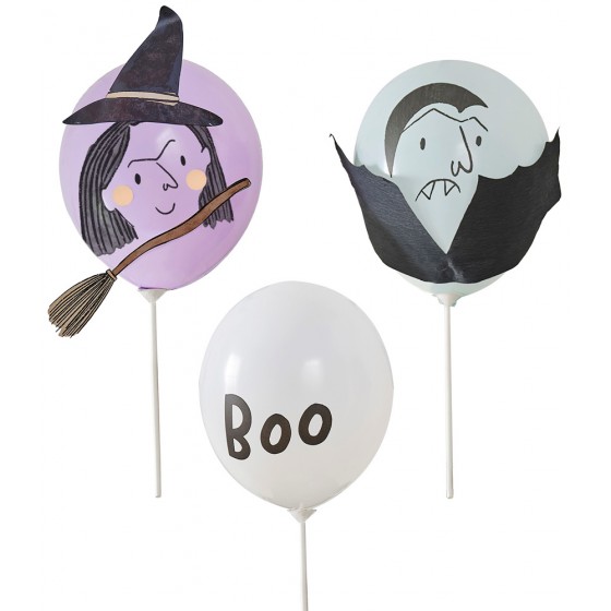 5 GLOBOS BOO PERSONAJES HALLOWEEN R12