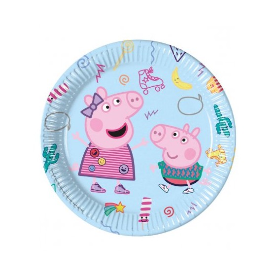 8 PLATOS PEPPA PIG 23 CM