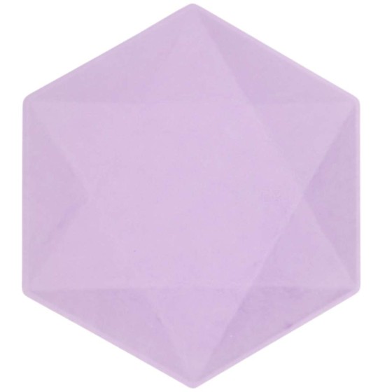 6 PLATOS HEXAGONAL LILA...