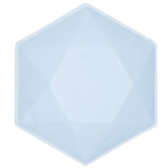 6 PLATOS HEXAGONAL AZUL 158X137