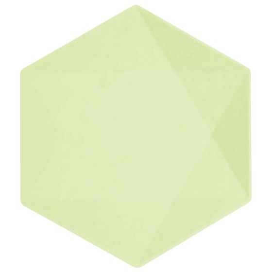 6 PLATOS HEXAGONAL VERDE...