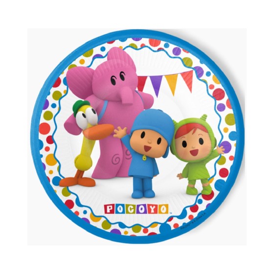 8 PLATOS POCOYO Y NINA 23 CM