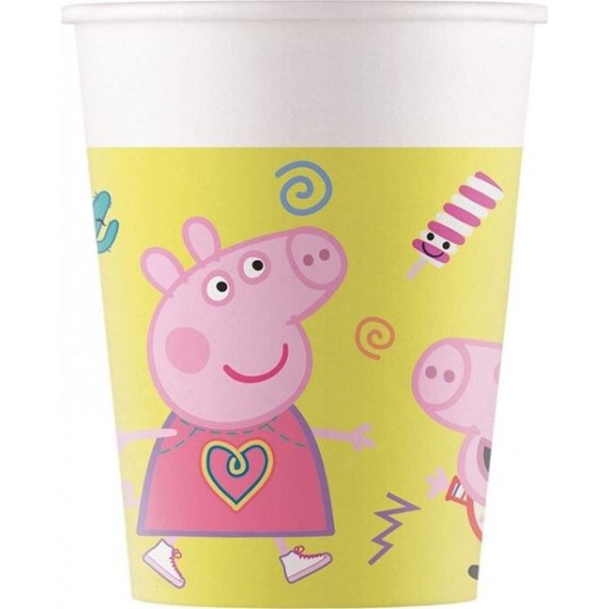 8 VASOS 200ML PEPPA PIG