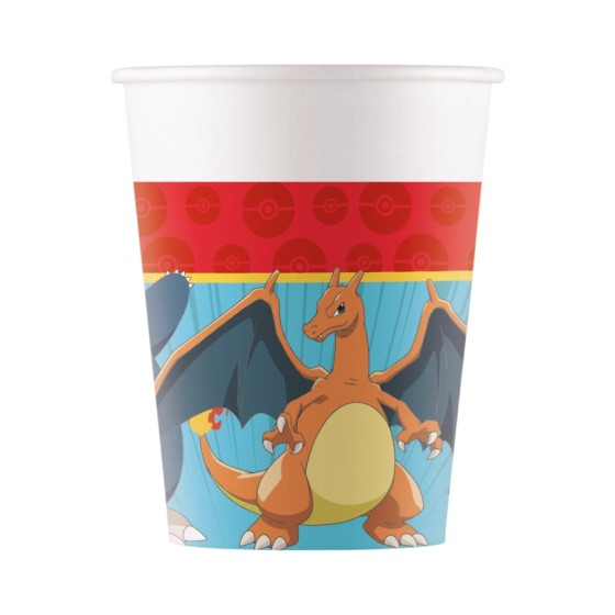 8 VASOS 200 ML POKEMON 25