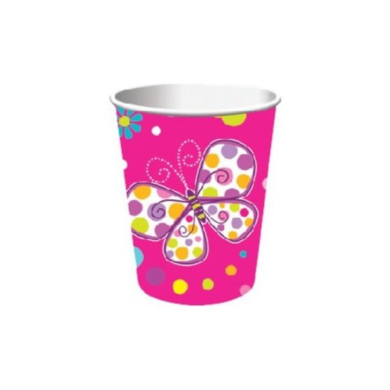 8 VASOS BUTTERFLY SPARKLE