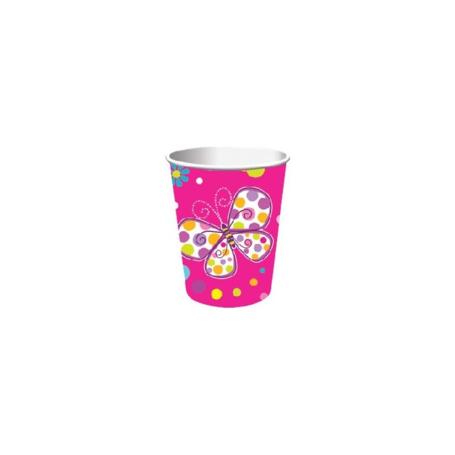 8 VASOS BUTTERFLY SPARKLE