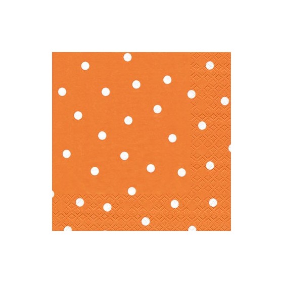 SERVILLETAS 33X33 NARANJA PUNTOS