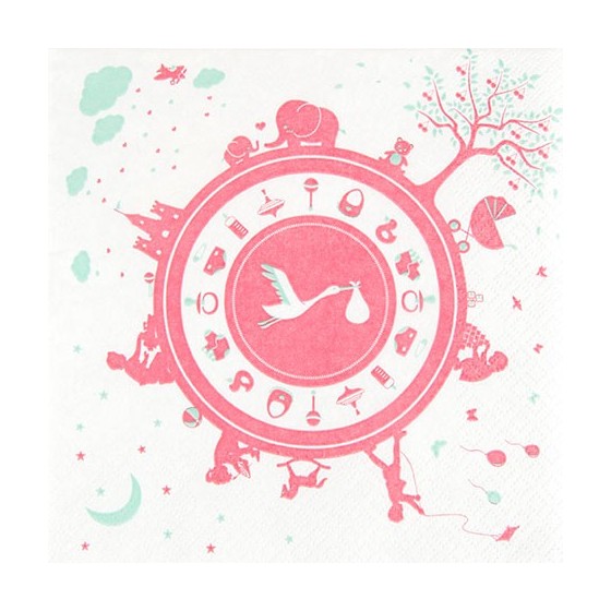 SERVILLETA 33X33 NEWBORN RED
