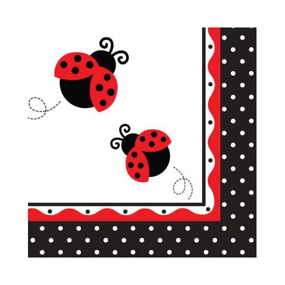 16 SERVILLETAS 33X33 LADY BUG FUNCY