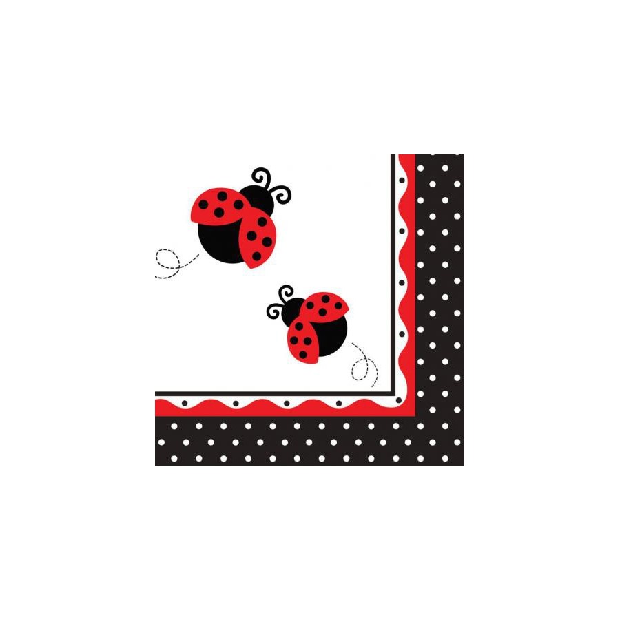 16 SERVILLETAS 33X33 LADY BUG FUNCY