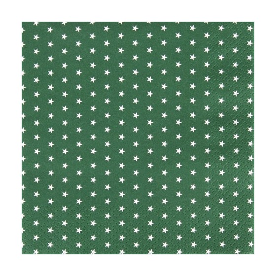 20 SERVILLETAS ESTRELLAS VERDE 33X33