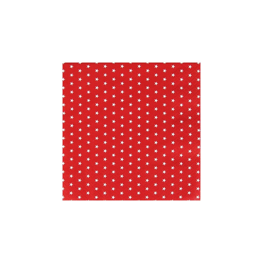 SERVILLETAS ESTRELLAS ROJO 33X33