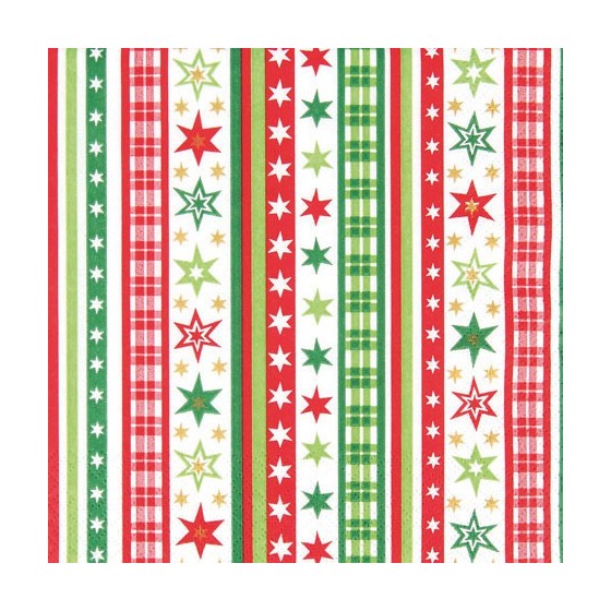 20 SERVILLETAS ESTRELLAS MULTICOLOR 33X33